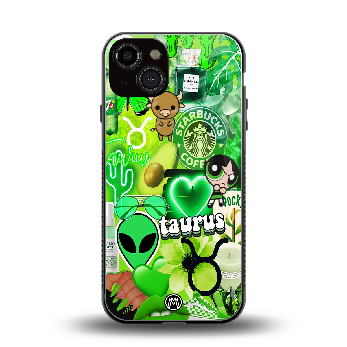 taurus aesthetic collage back phone cover | glass case for iphone 13