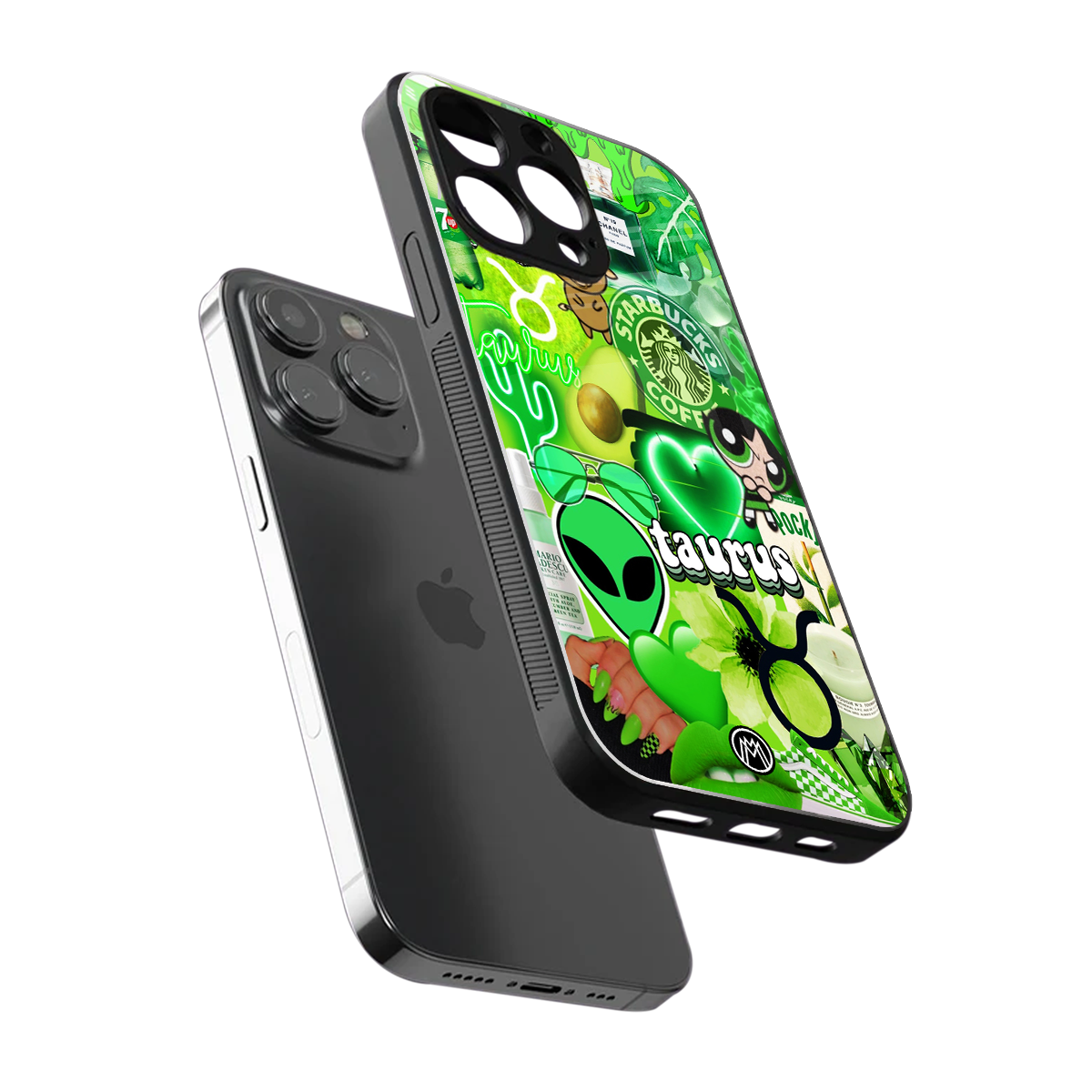 taurus aesthetic collage back phone cover | glass case for iphone 14 pro