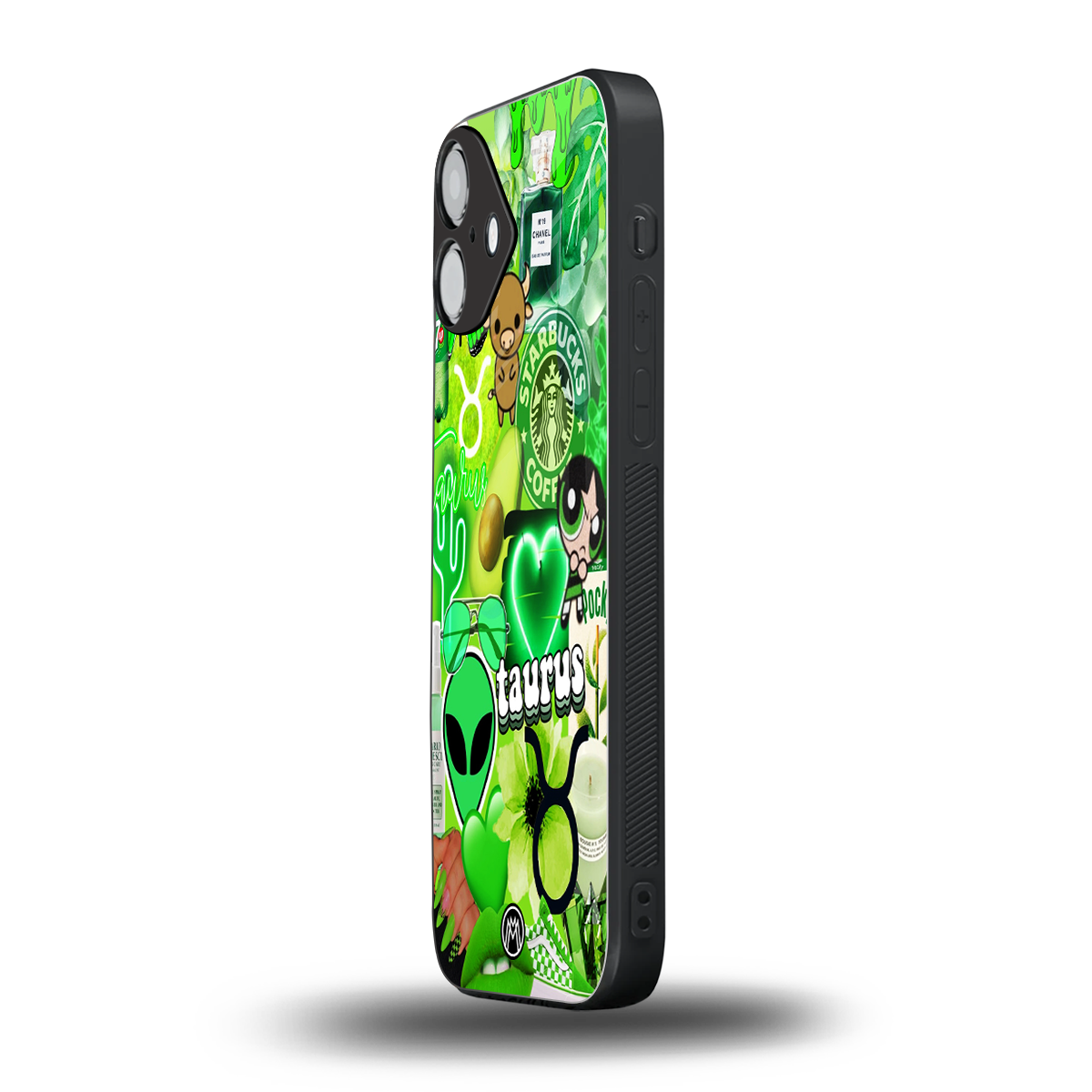 taurus aesthetic collage back phone cover | glass case for iphone 16 plus