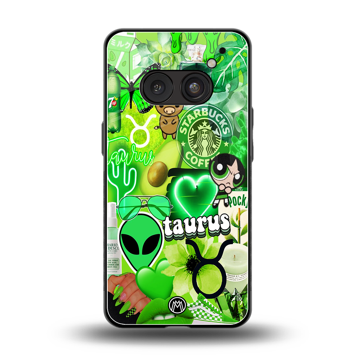 taurus aesthetic collage back phone cover | glass case for nothing phone 2a