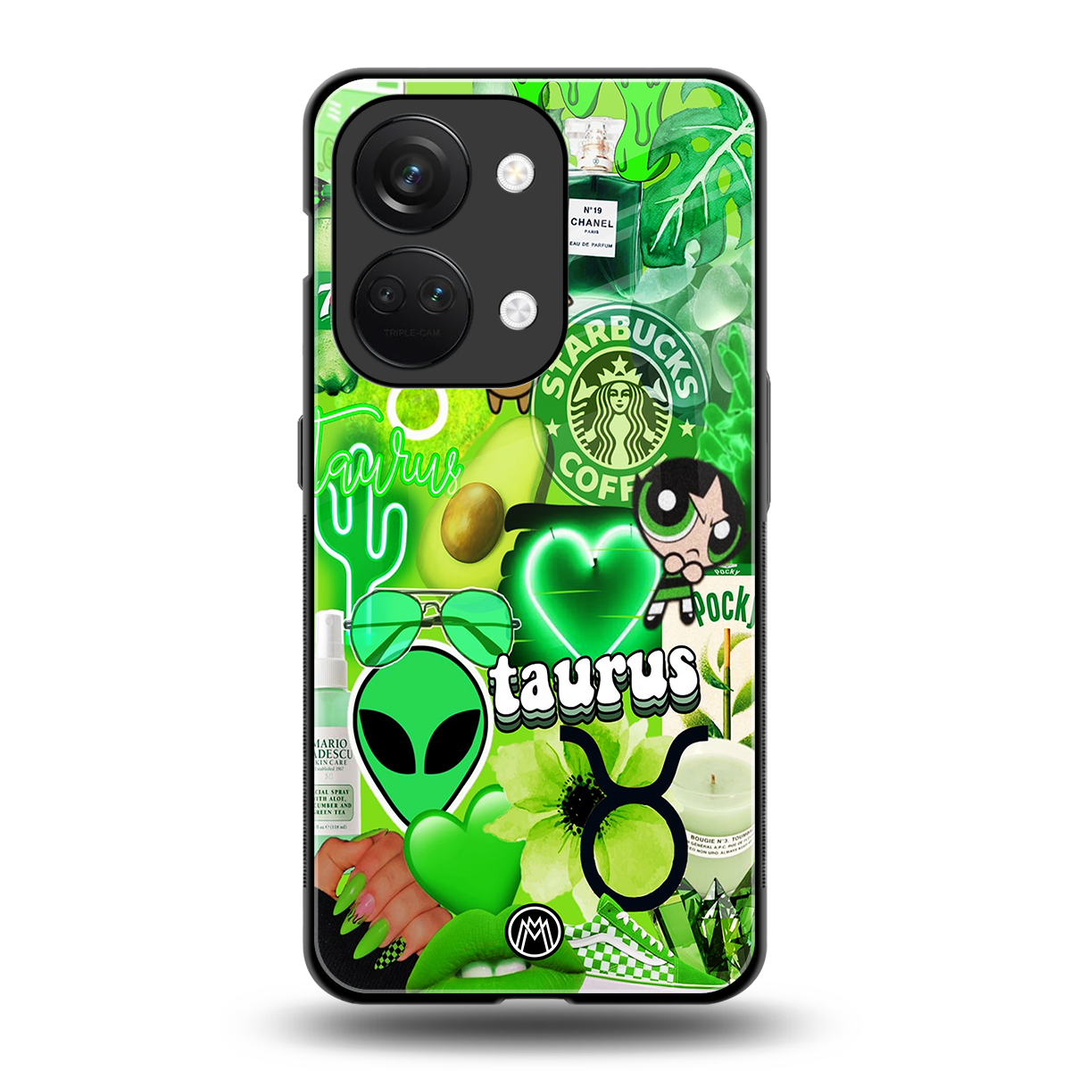 taurus aesthetic collage back phone cover | glass case for oneplus nord 3
