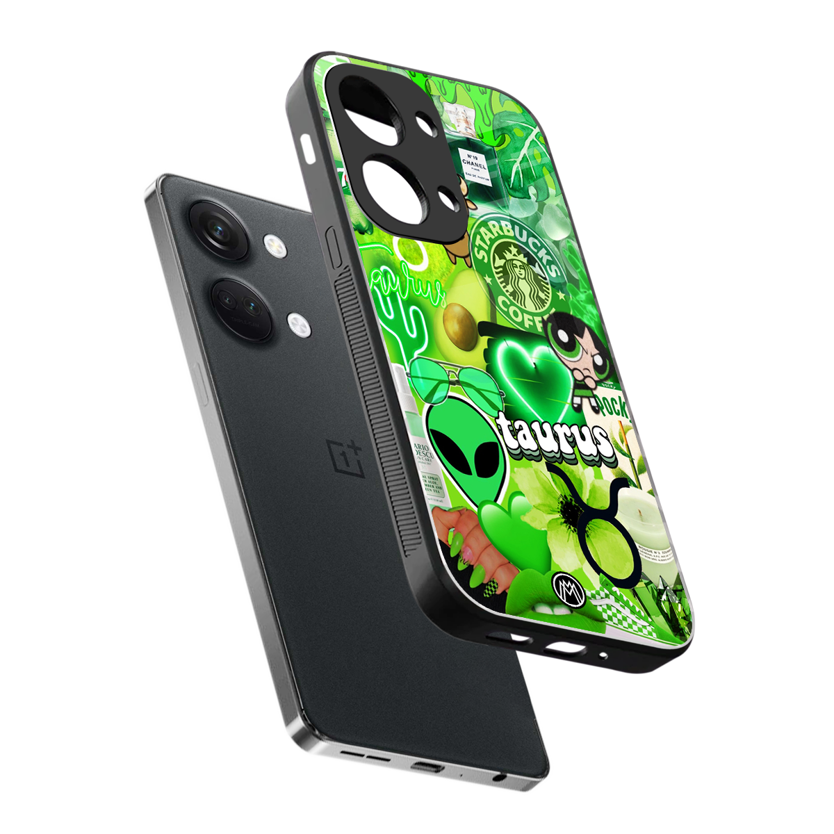 taurus aesthetic collage back phone cover | glass case for oneplus nord 3