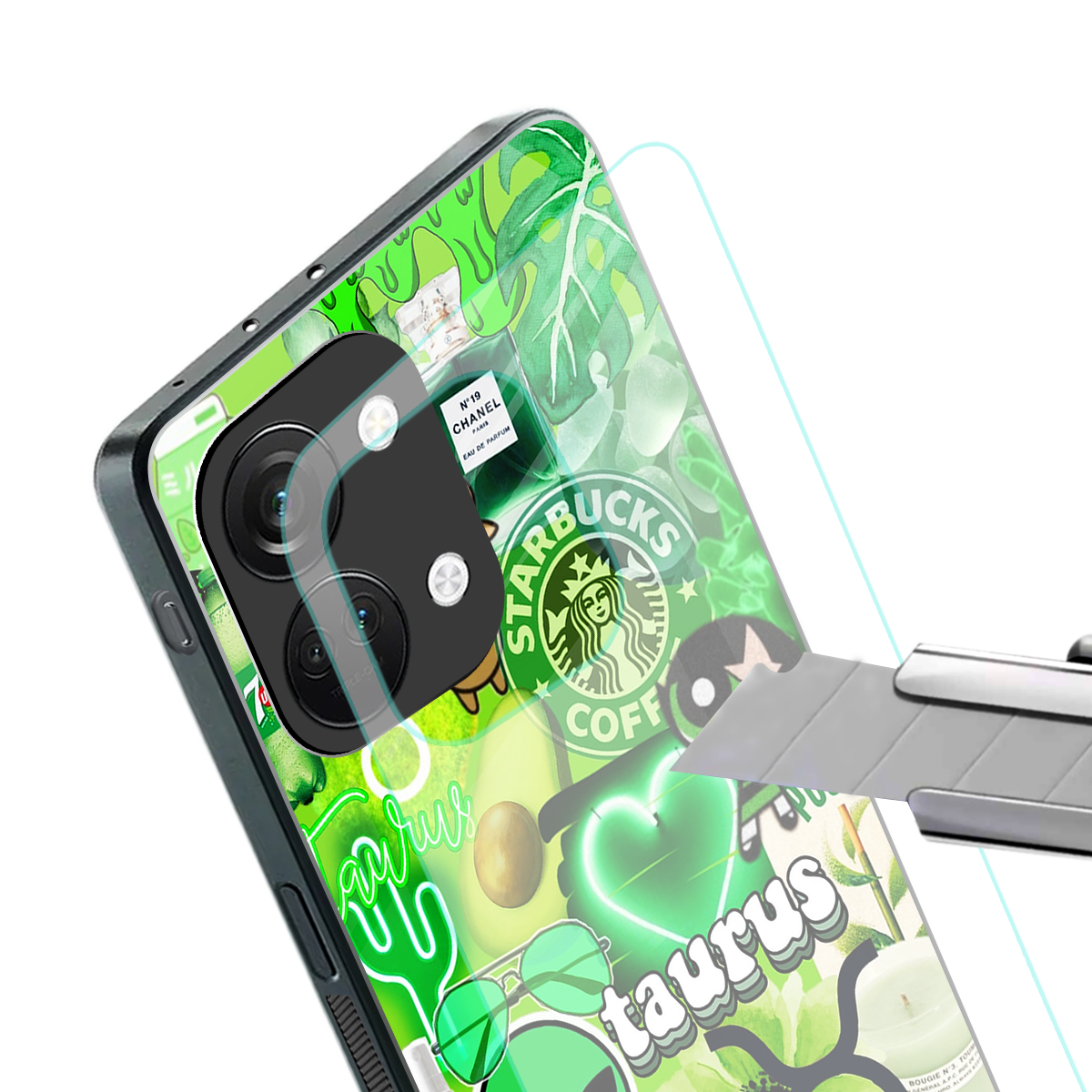 taurus aesthetic collage back phone cover | glass case for oneplus nord 3