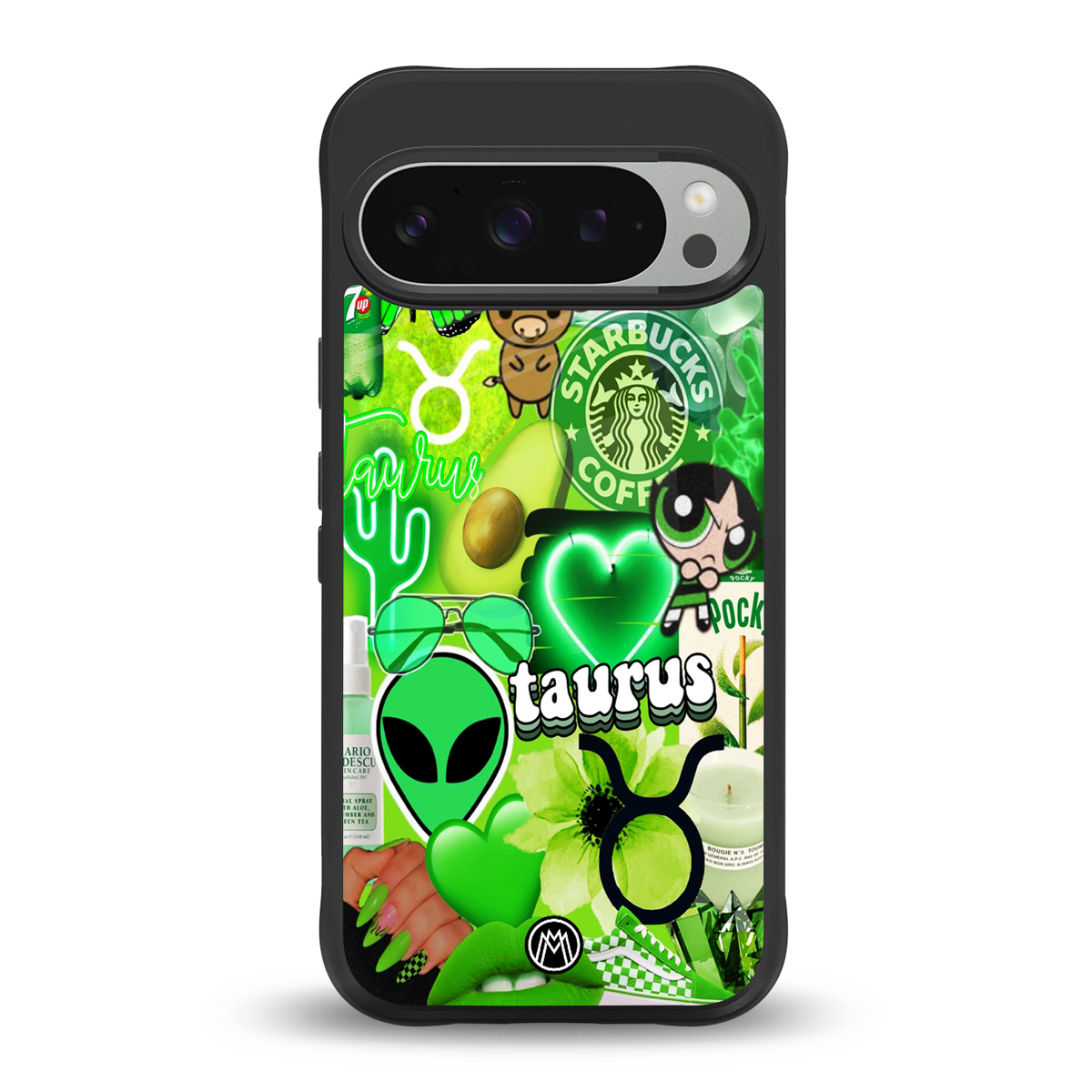 taurus aesthetic collage back phone cover | glass case for google pixel 9 pro