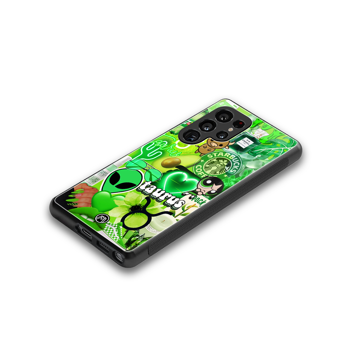 taurus aesthetic collage back phone cover | glass case for samsung galaxy s25 ultra