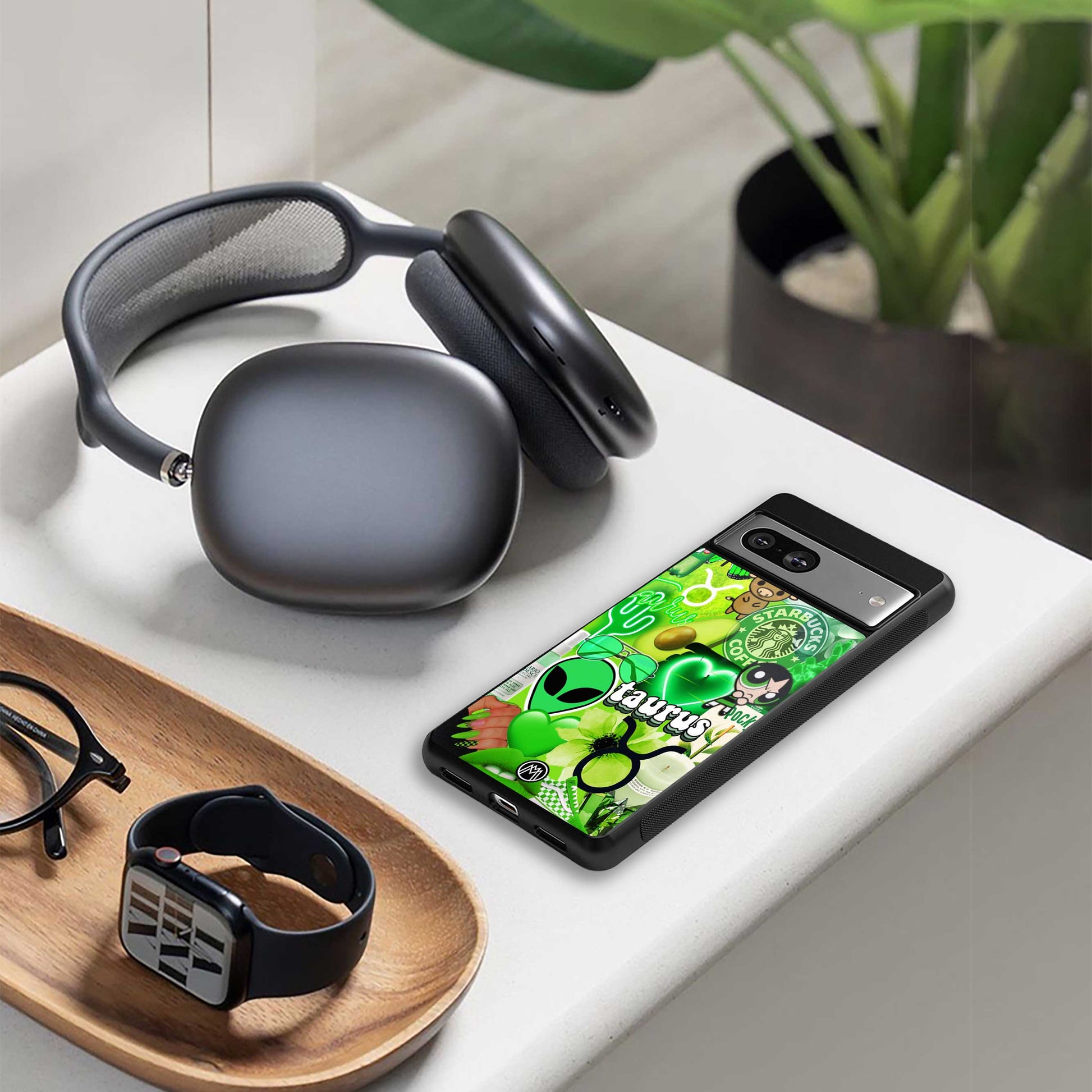 taurus aesthetic collage back phone cover | glass case for iphone 14 pro max