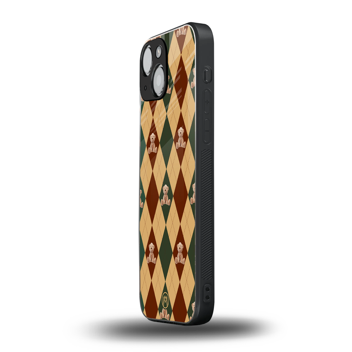 ted checkered pattern back phone cover | glass case for iphone 13 mini
