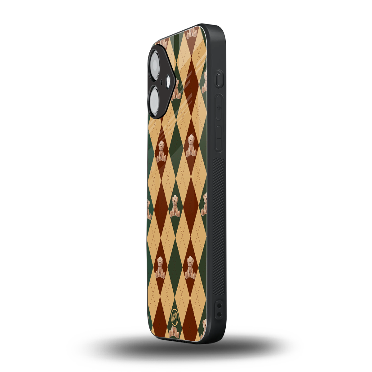 ted checkered pattern back phone cover | glass case for iphone 16