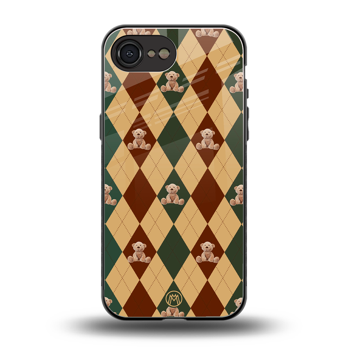 ted checkered pattern back phone cover | glass case for iphone 16e