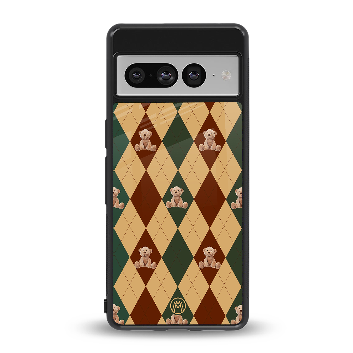 ted checkered pattern back phone cover | glass case for google pixel 7 pro