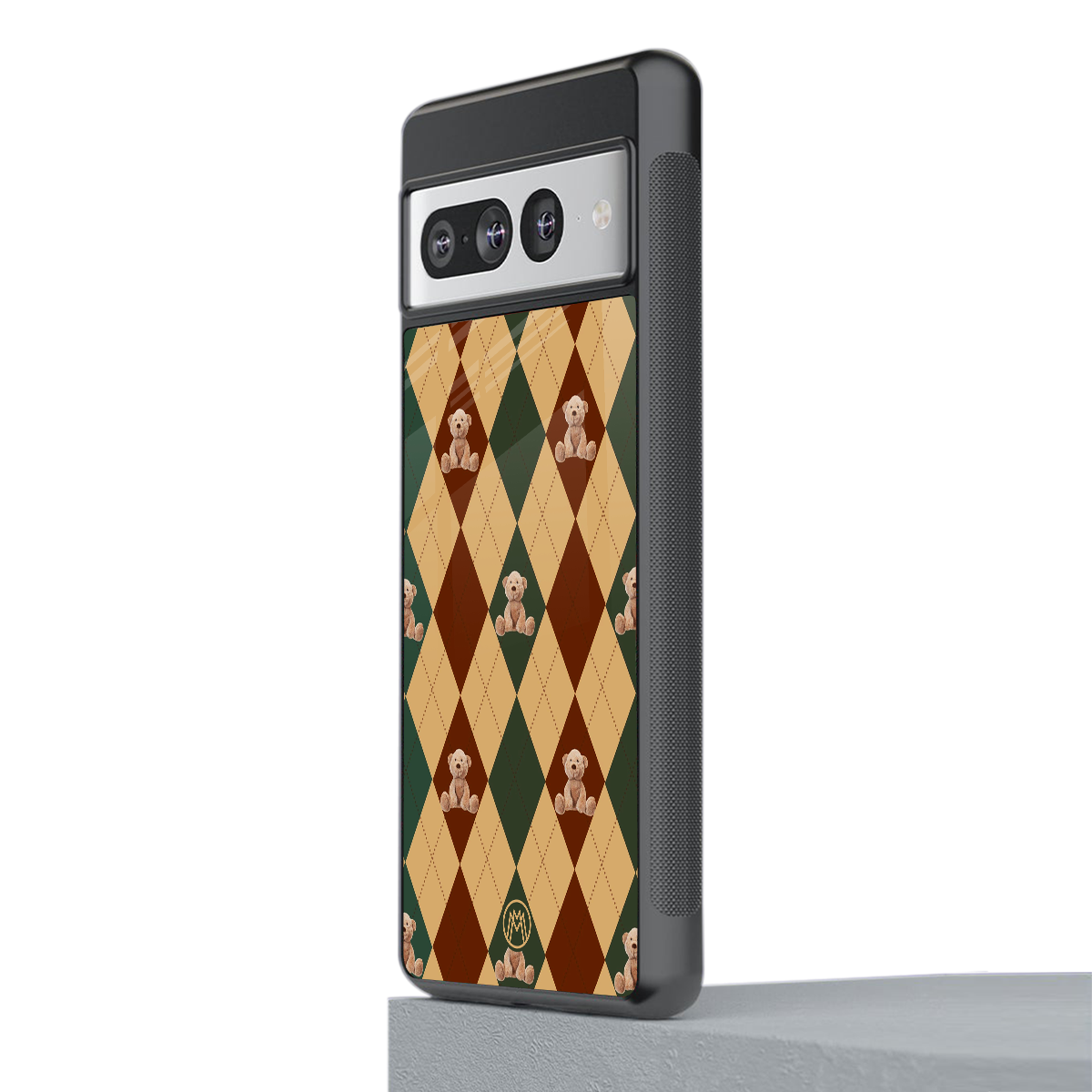 ted checkered pattern back phone cover | glass case for google pixel 7 pro