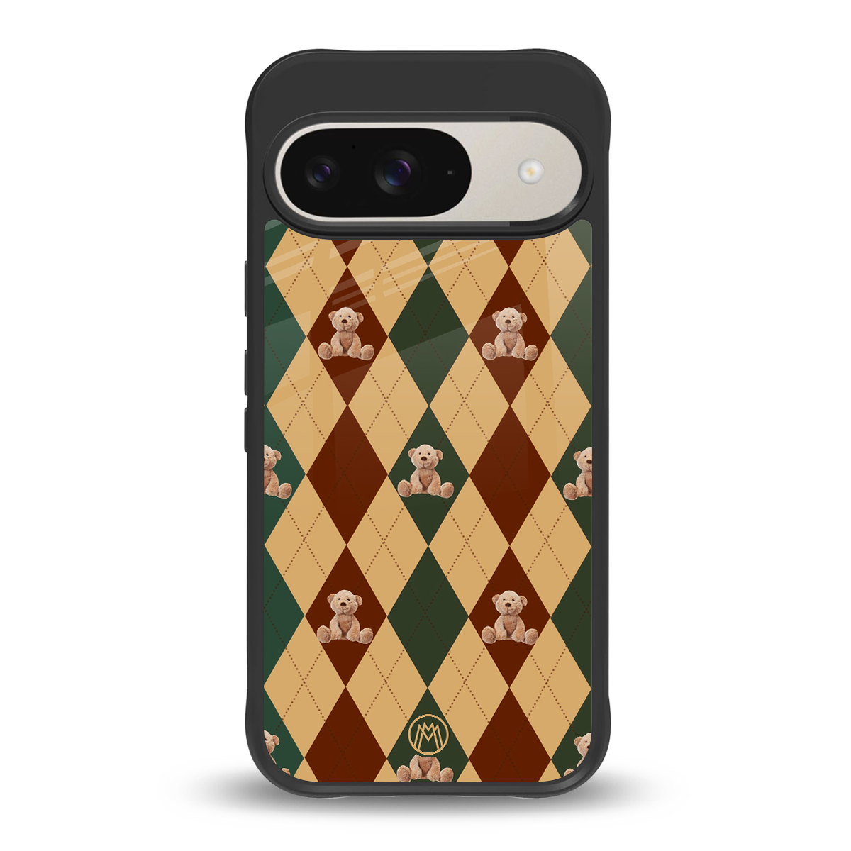 ted checkered pattern back phone cover | glass case for google pixel 9