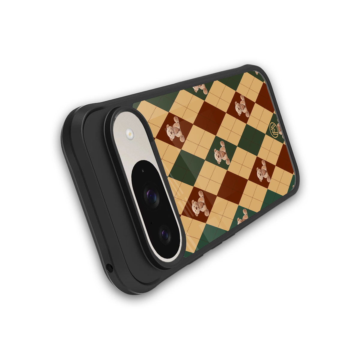 ted checkered pattern back phone cover | glass case for google pixel 9