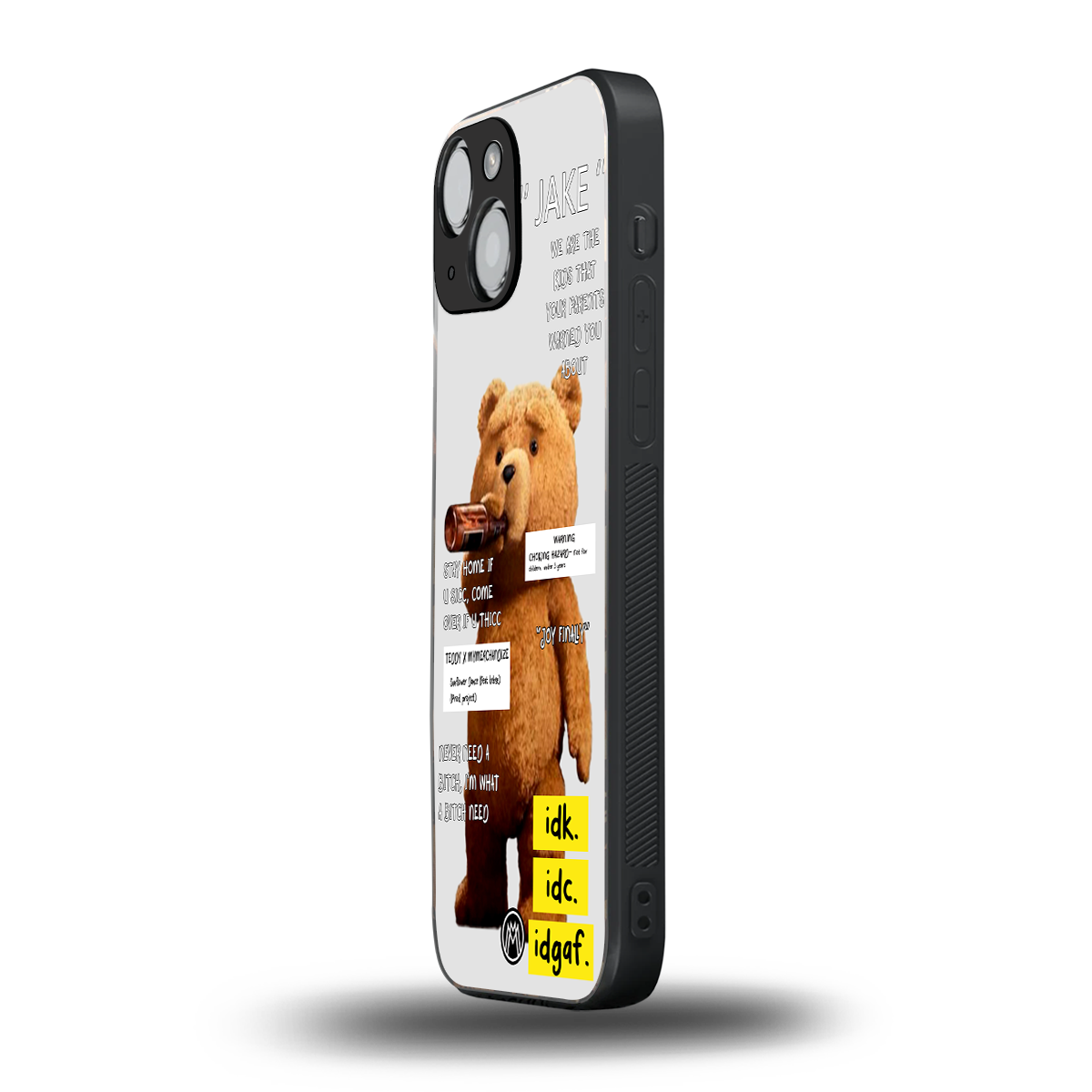 teddy back phone cover | glass case for iphone 13 mini