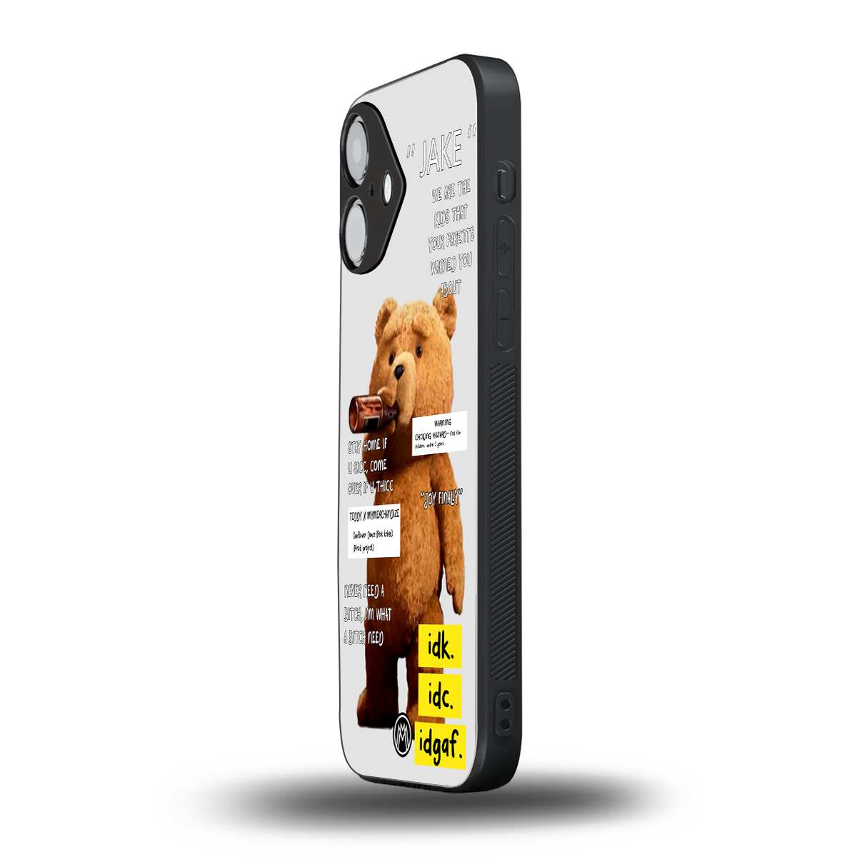 teddy back phone cover | glass case for iphone 16
