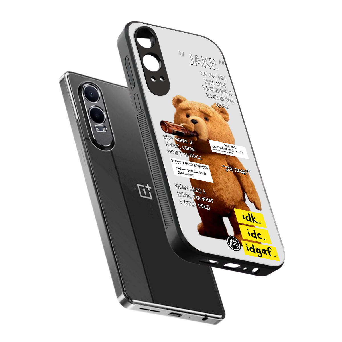 teddy back phone cover | glass case for oneplus nord ce 4 lite