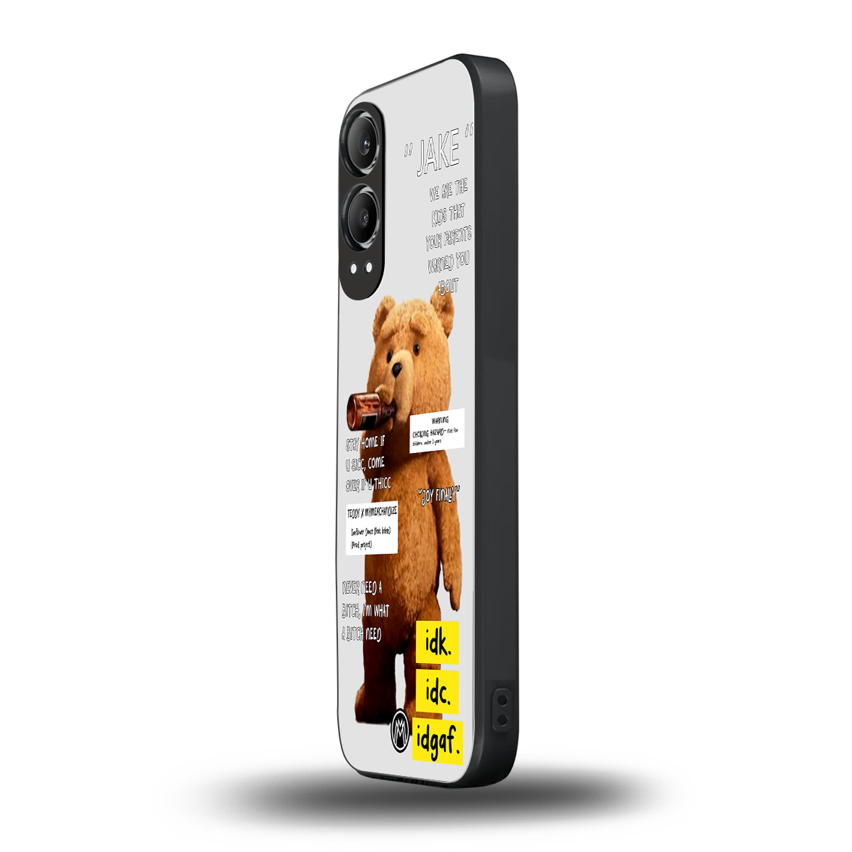 teddy back phone cover | glass case for oneplus nord ce 4 lite