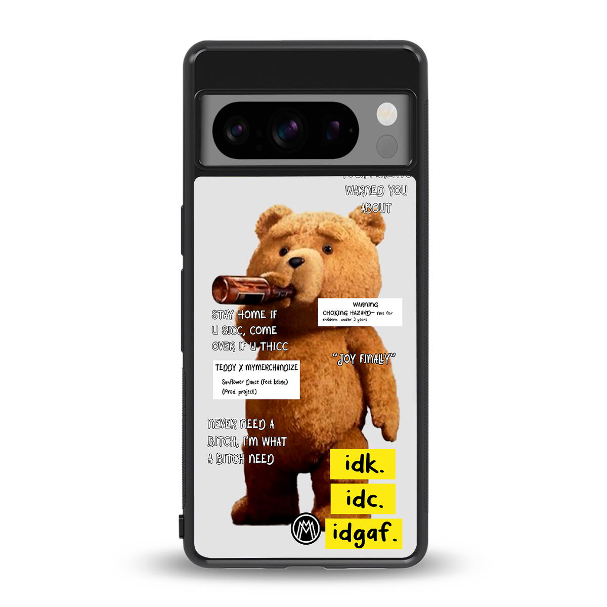 teddy back phone cover | glass case for google pixel 8 pro