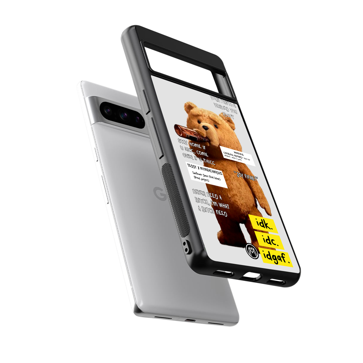 teddy back phone cover | glass case for google pixel 8 pro