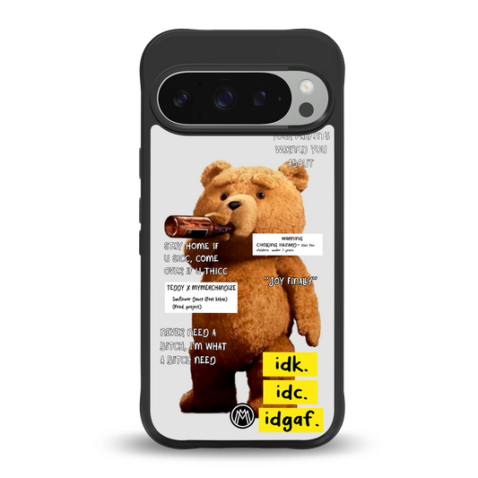 teddy back phone cover | glass case for google pixel 9 pro