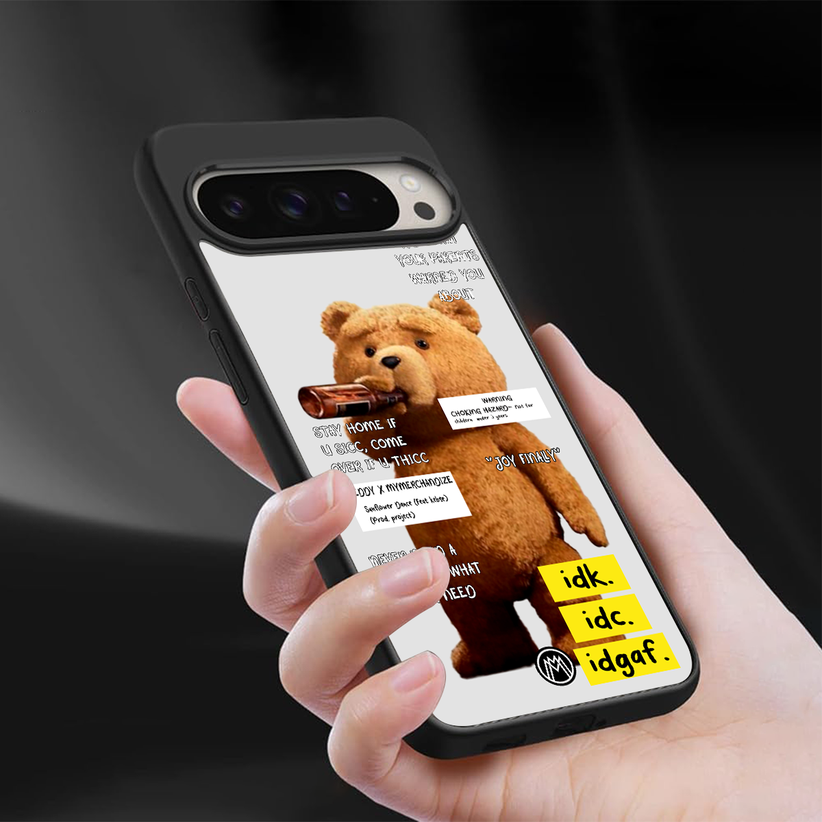 teddy back phone cover | glass case for google pixel 9 pro xl