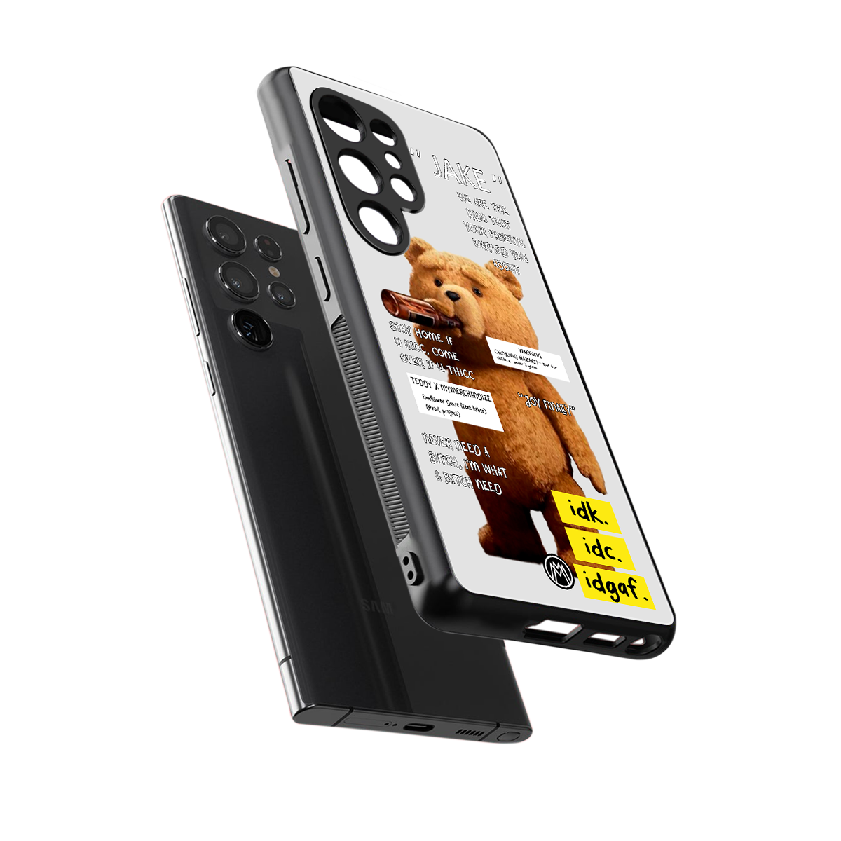 teddy back phone cover | glass case for samsung galaxy s25 ultra