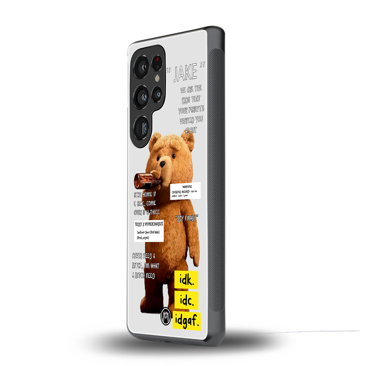 teddy back phone cover | glass case for samsung galaxy s25 ultra