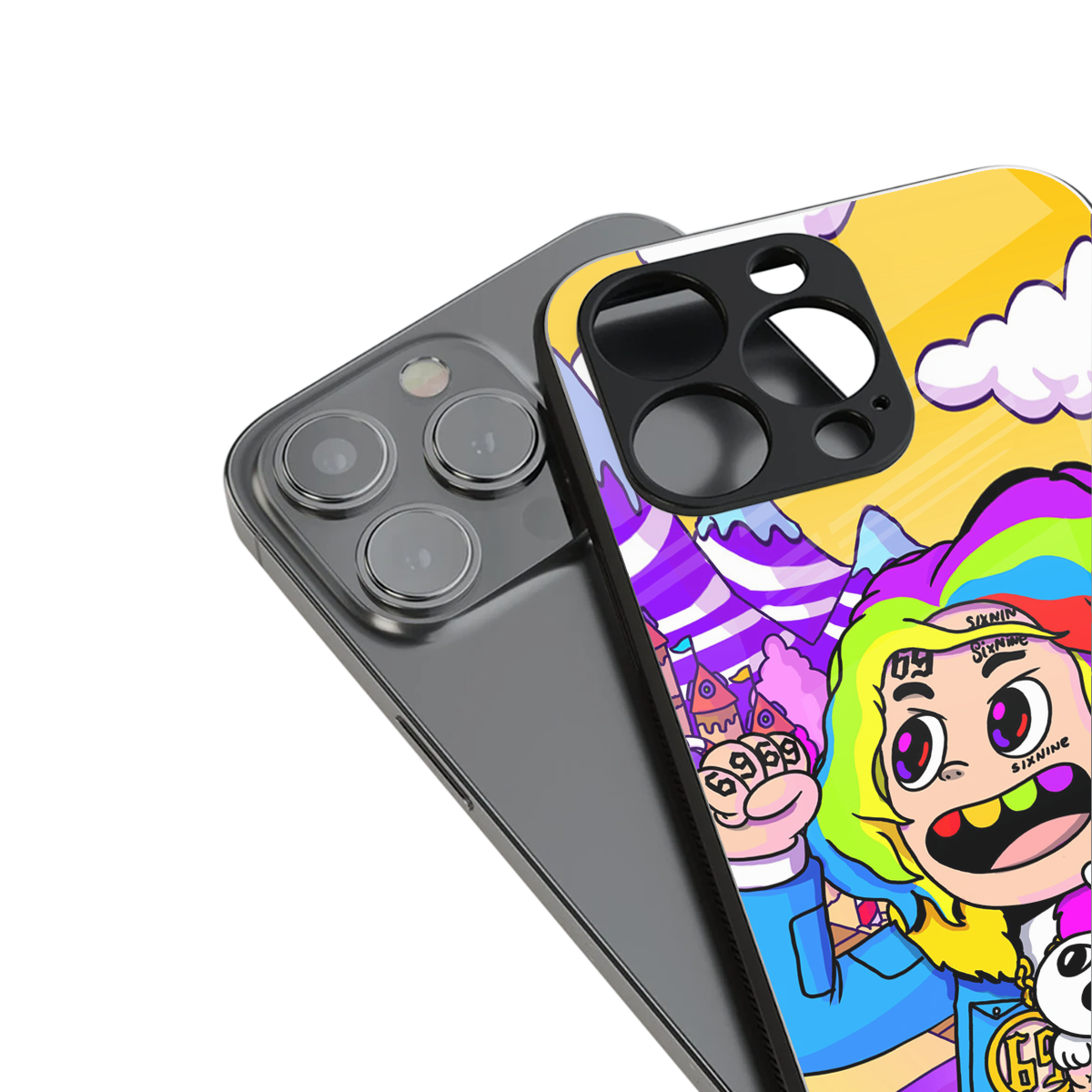 tekashi 6ix9ine back phone cover | glass case for iphone 14 pro max
