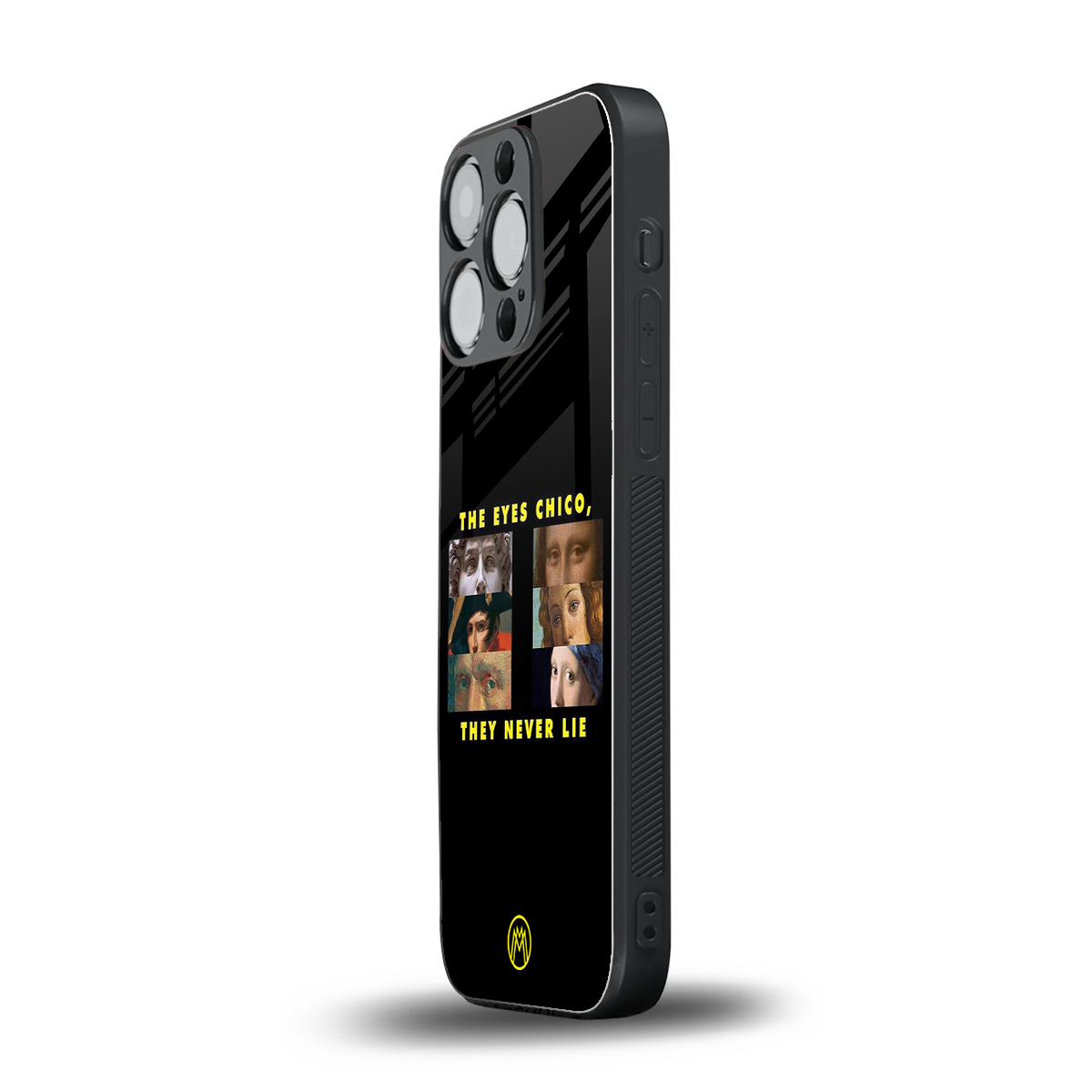 the eyes chico, they never lie movie quote back phone cover | glass case for iphone 14 pro