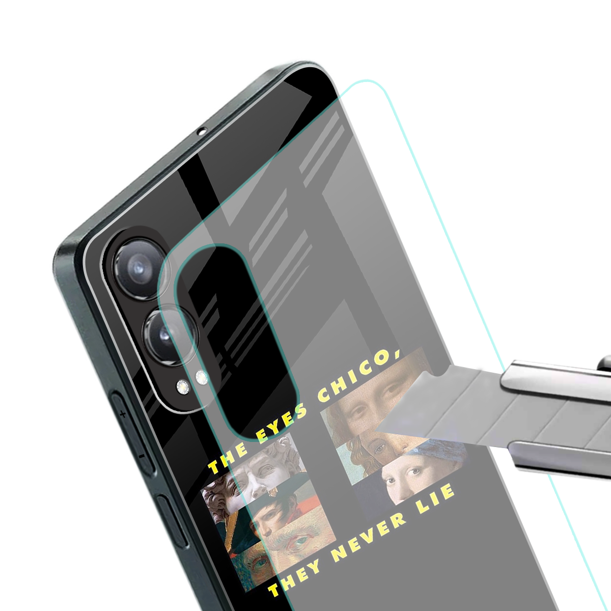 the eyes chico, they never lie movie quote back phone cover | glass case for oneplus nord ce 4 lite