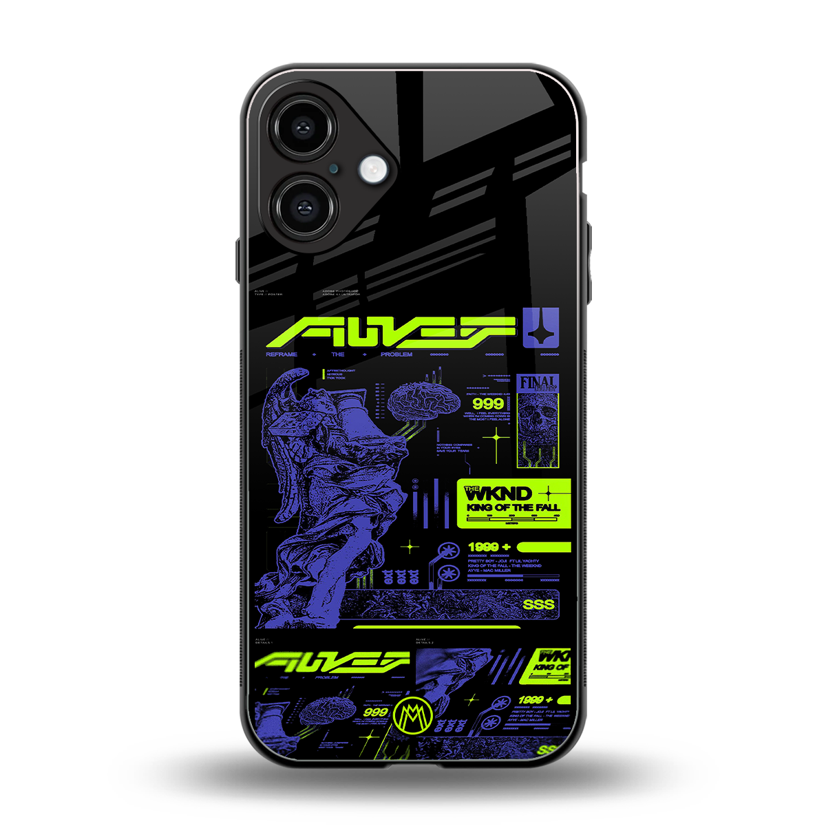 the weeknd back phone cover | glass case for iphone 16 plus