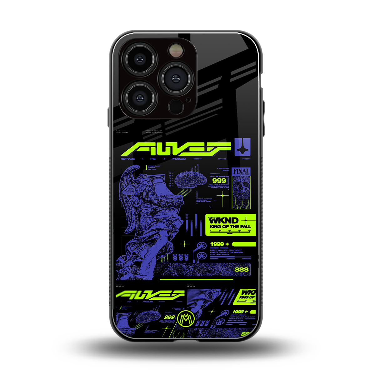 the weeknd back phone cover | glass case for iphone 16 pro