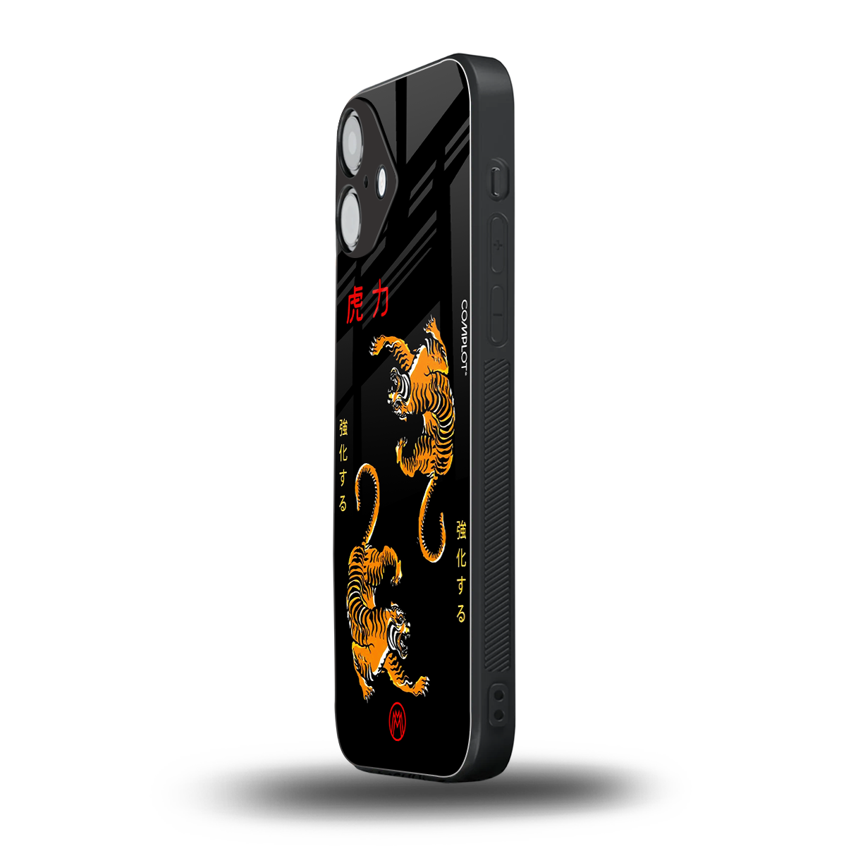 tigers black back phone cover | glass case for iphone 16 plus