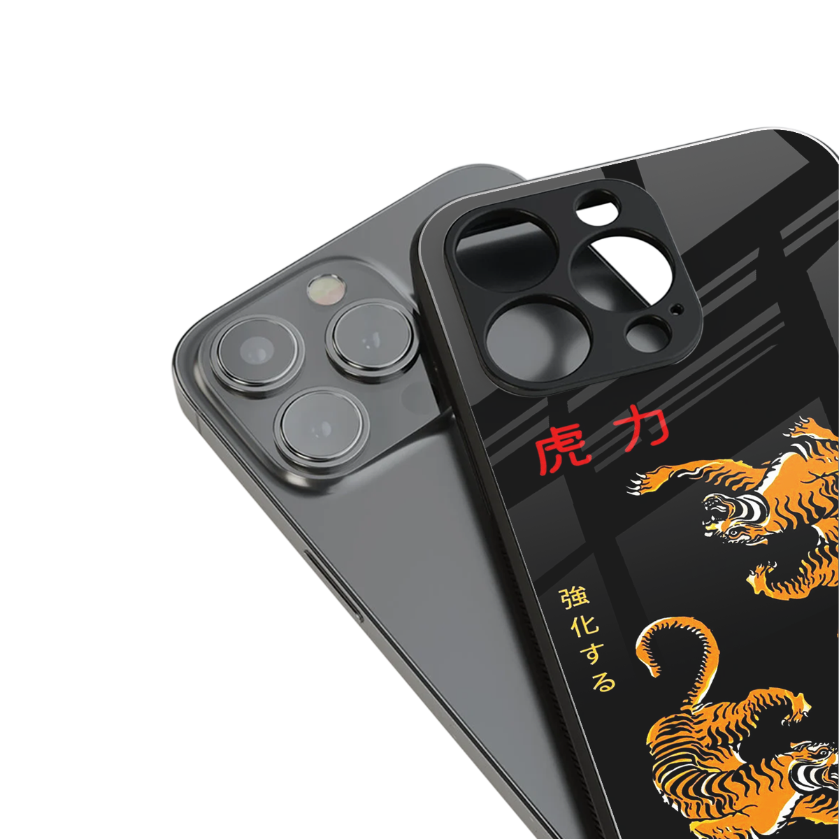 tigers black back phone cover | glass case for iphone 16 pro max