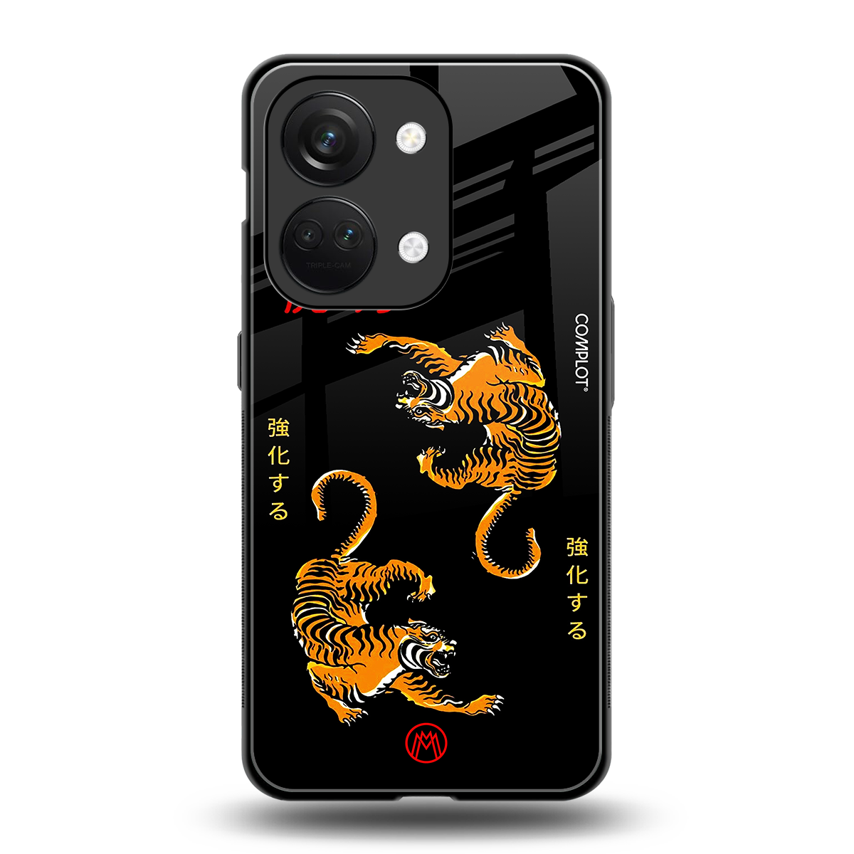 tigers black back phone cover | glass case for oneplus nord 3