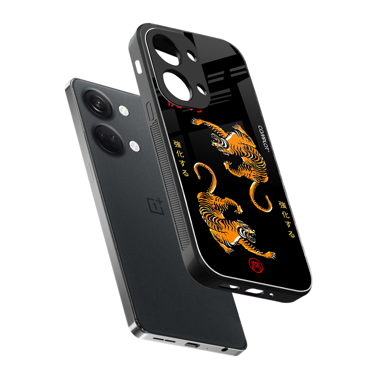 tigers black back phone cover | glass case for oneplus nord 3