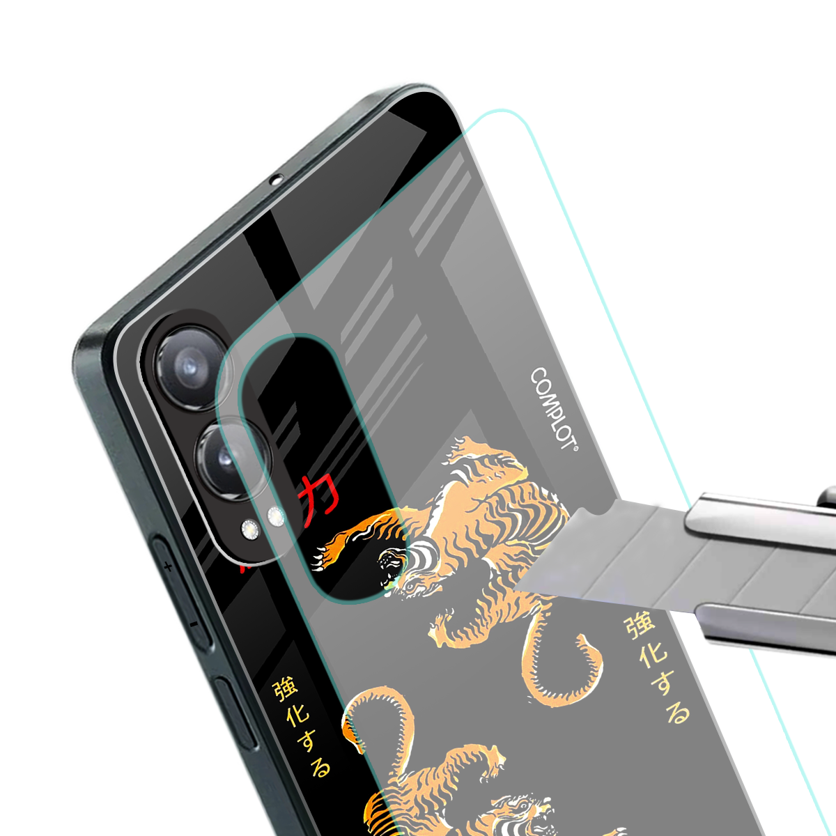 tigers black back phone cover | glass case for oneplus nord ce 4 lite