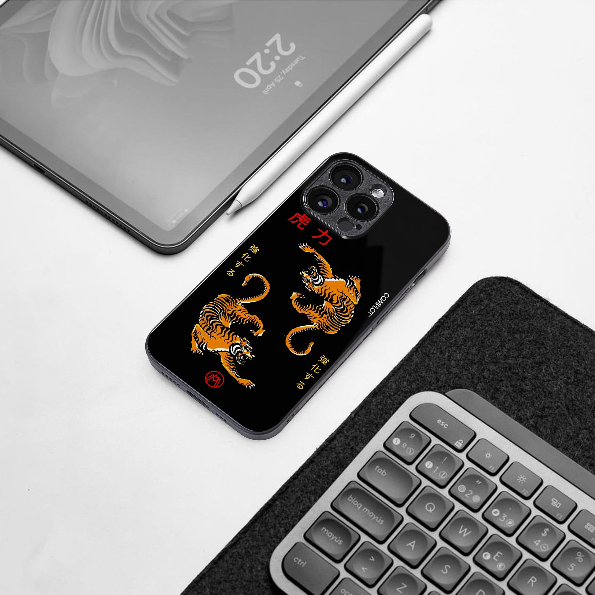 tigers black back phone cover | glass case for google pixel 9 pro