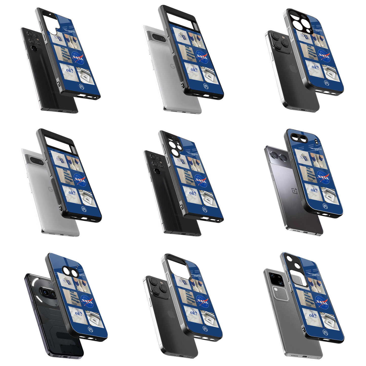 Durable Glass Back Mobile Case for iPhone, Samsung, OnePlus, Google Pixel, Redmi, Vivo, Oppo