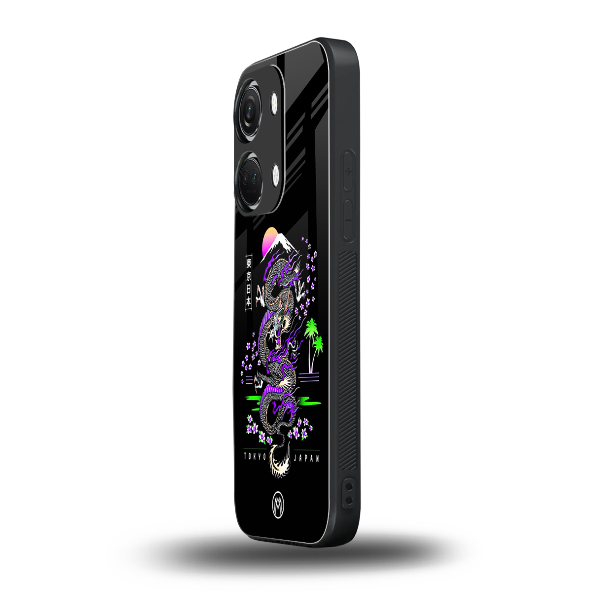 tokyo japan purple dragon black back phone cover | glass case for oneplus nord 3
