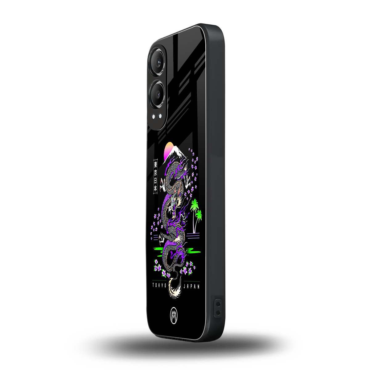 tokyo japan purple dragon black back phone cover | glass case for oneplus nord ce 4 lite