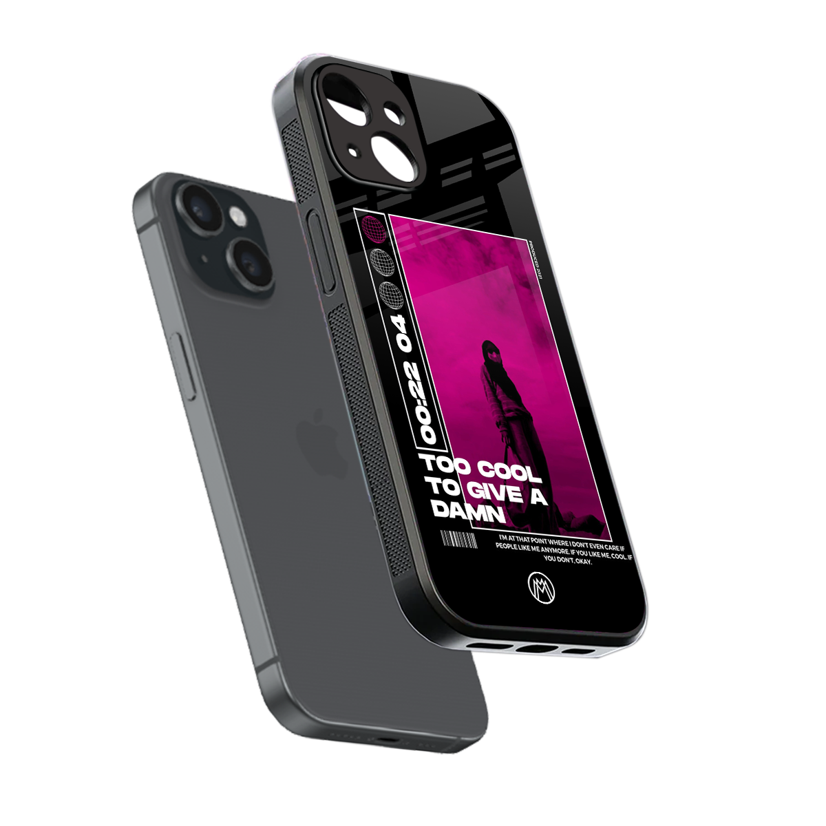 too cool to give a damn back phone cover | glass case for iphone 13 mini