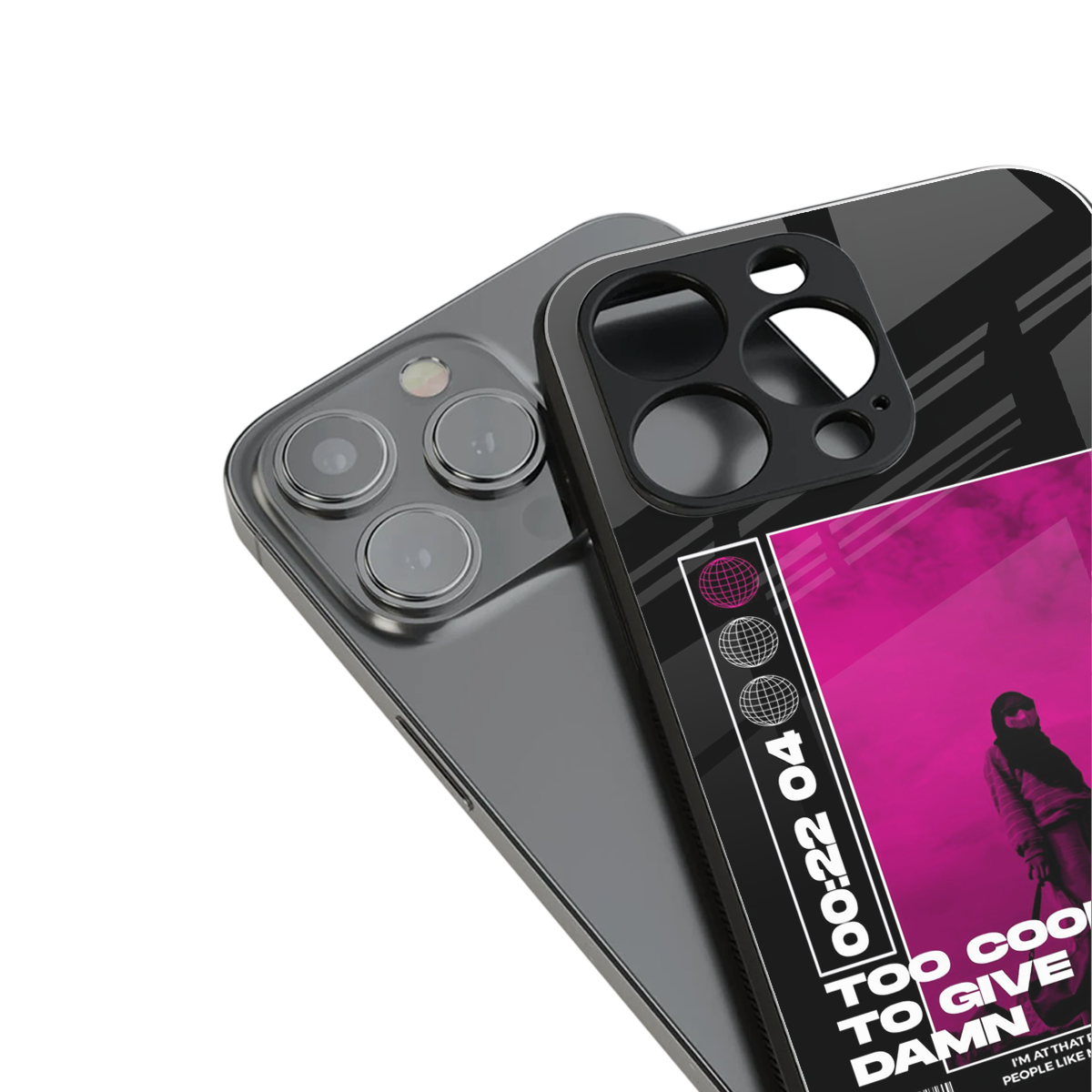 too cool to give a damn back phone cover | glass case for iphone 16 pro max