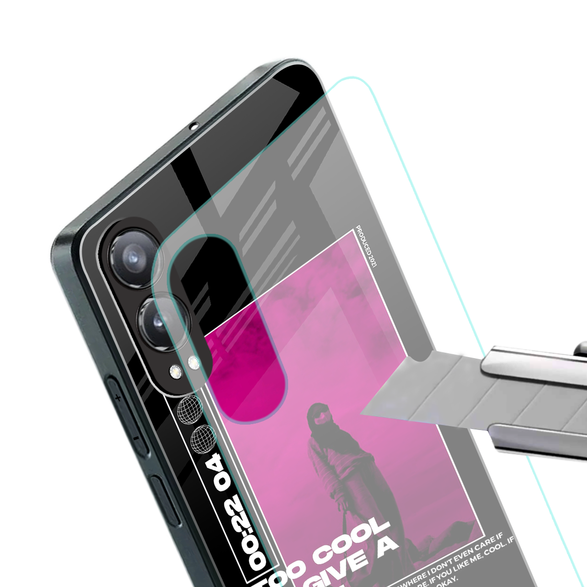 too cool to give a damn back phone cover | glass case for oneplus nord ce 4 lite