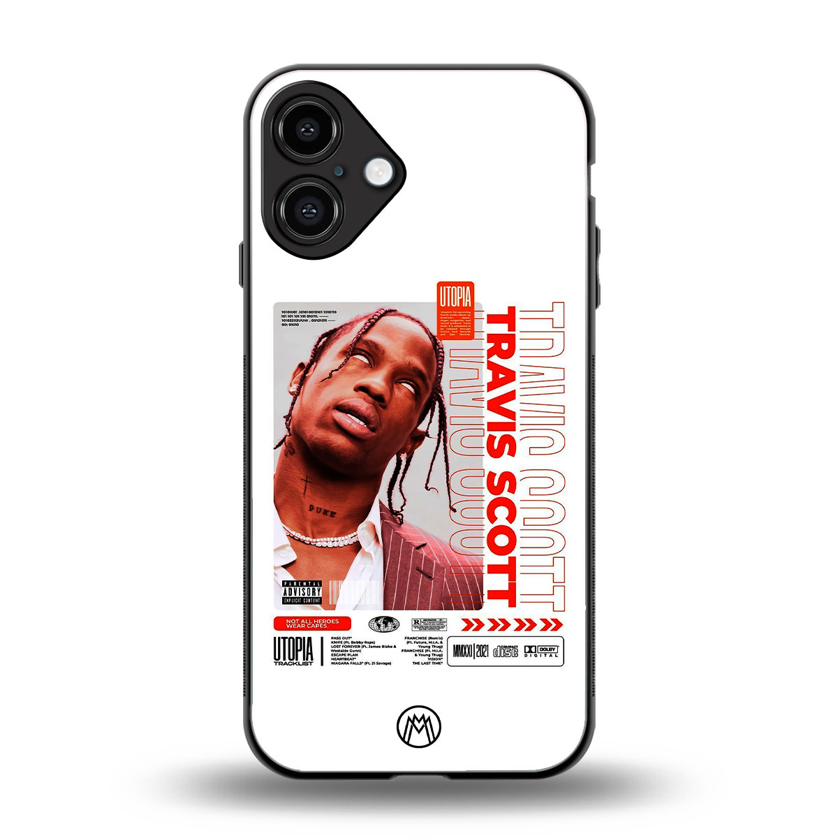 travis scott utopia back phone cover | glass case for iphone 16 plus