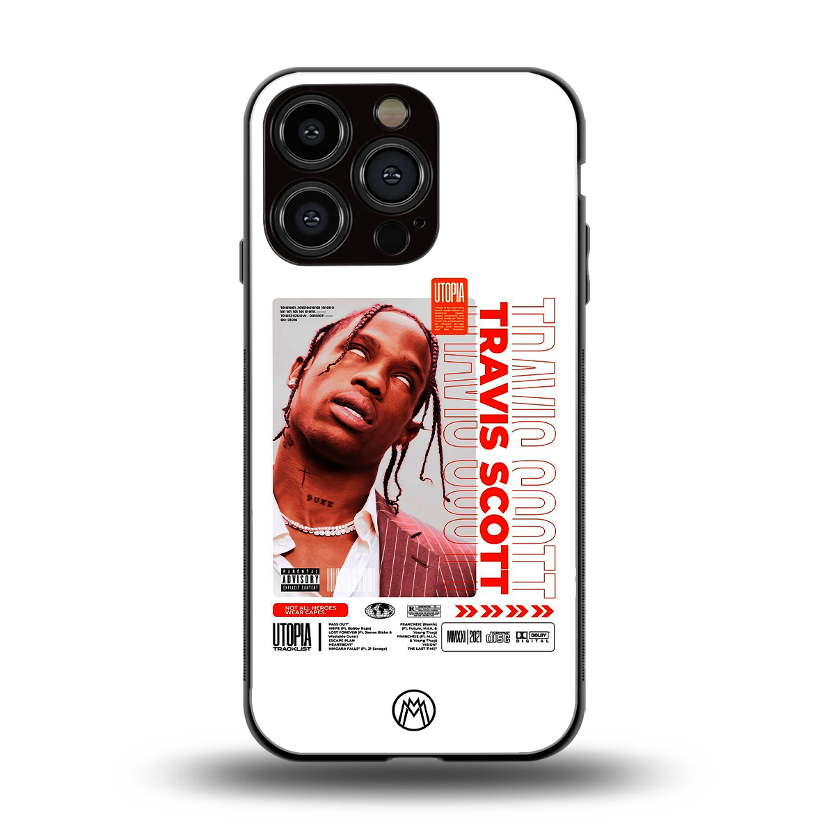 travis scott utopia back phone cover | glass case for iphone 16 pro