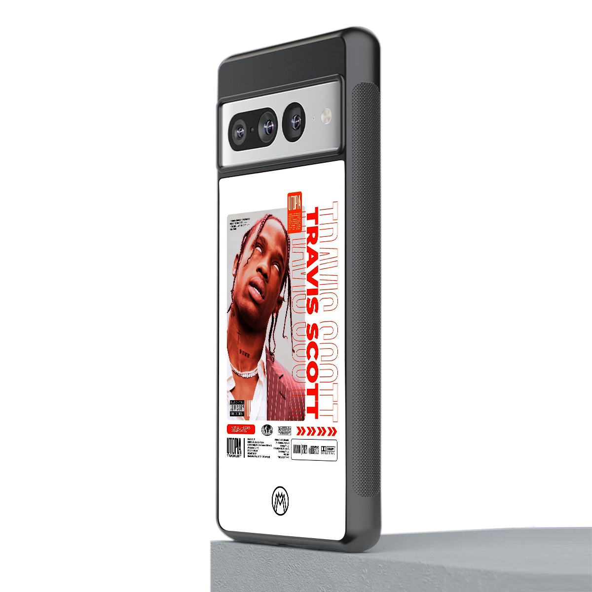 travis scott utopia back phone cover | glass case for google pixel 7 pro