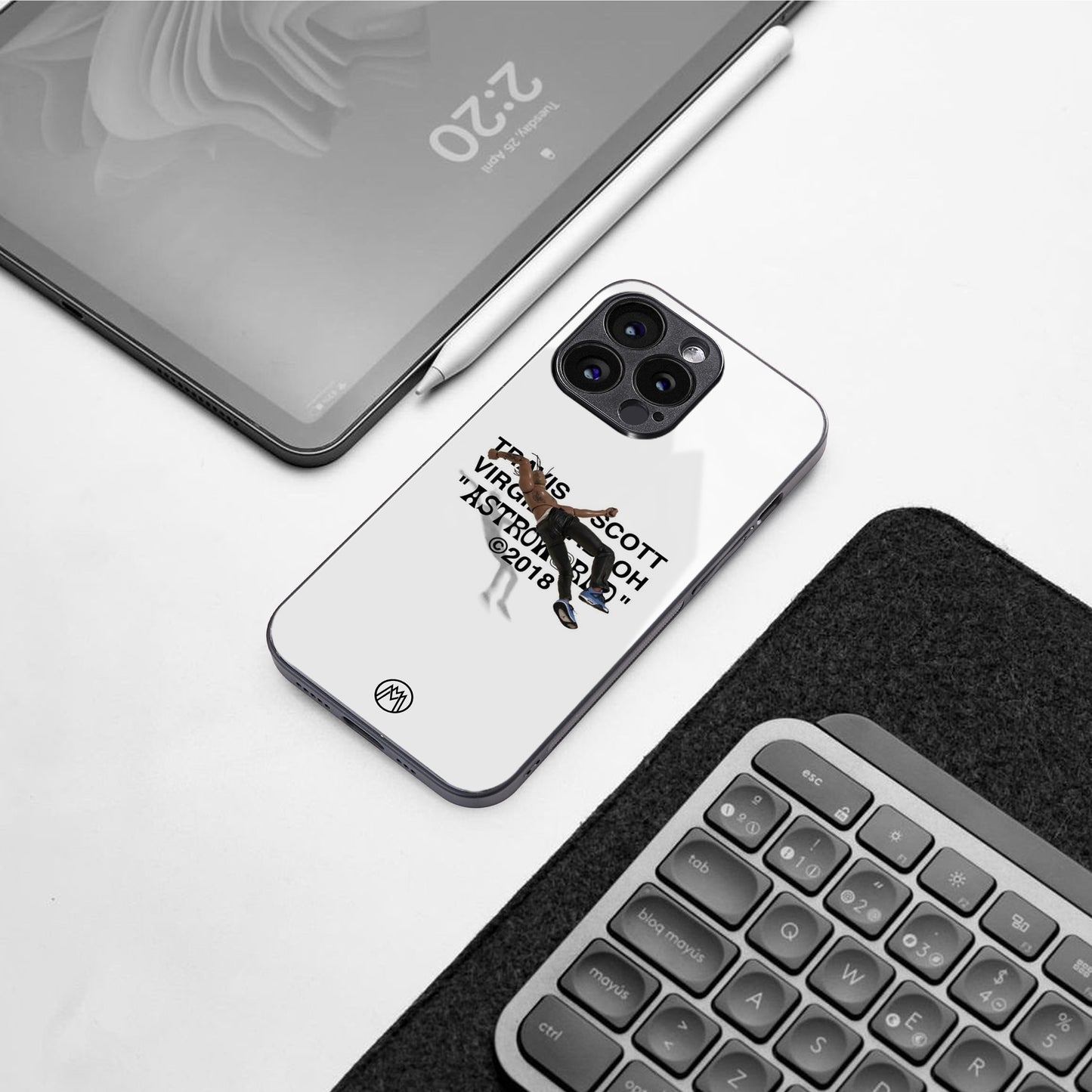 travis scott back phone cover | glass case for iphone 15 plus
