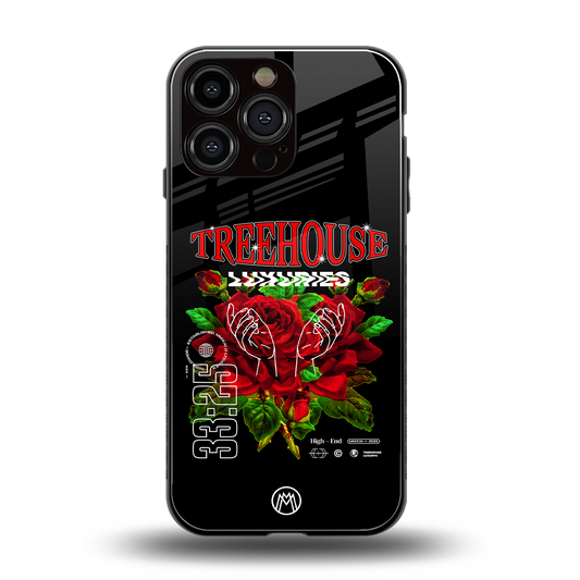 treehouse back phone cover | glass case for iphone 14 pro max