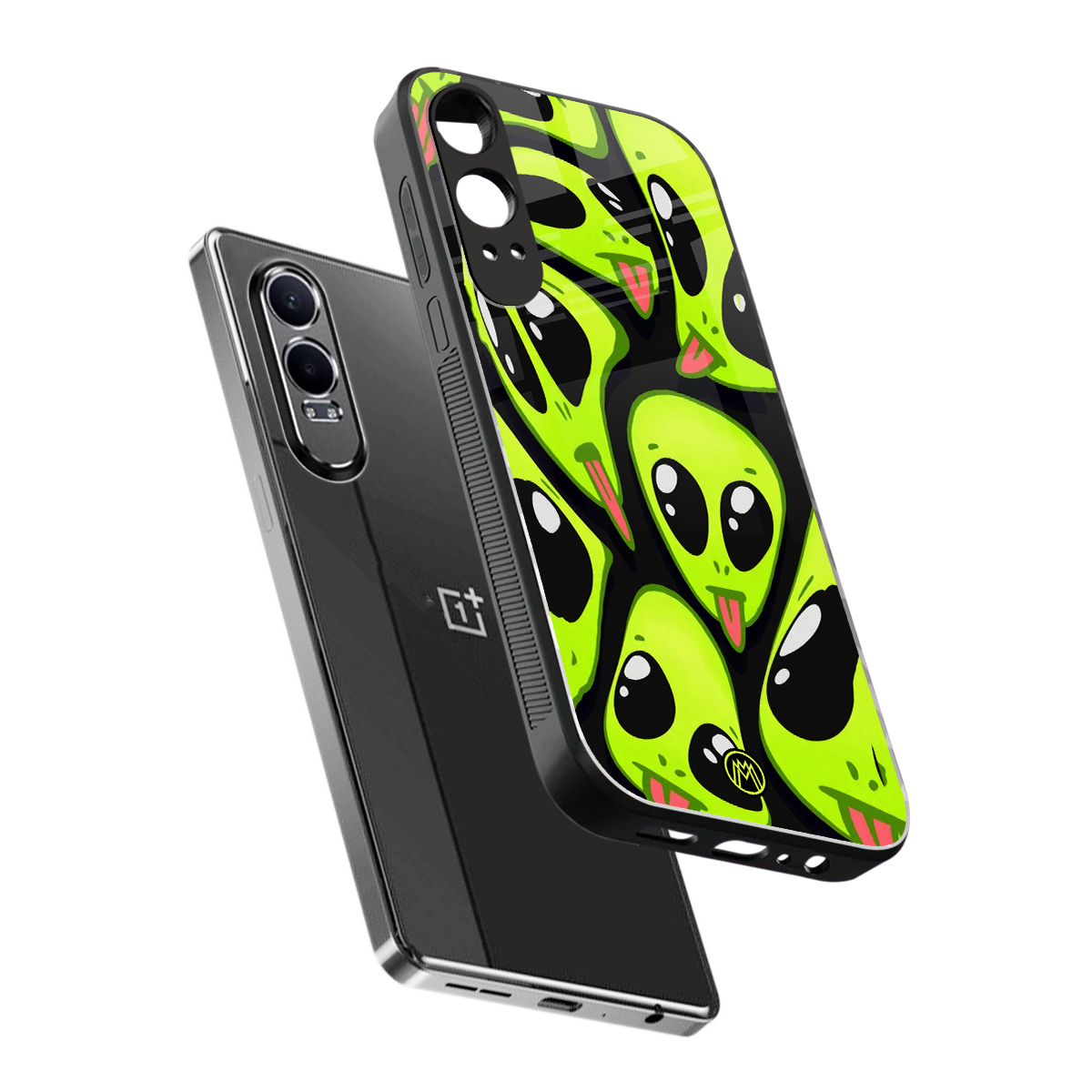 trippy aliens back phone cover | glass case for oneplus nord ce 4 lite
